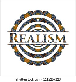 Realism arabic style badge. Arabesque decoration.