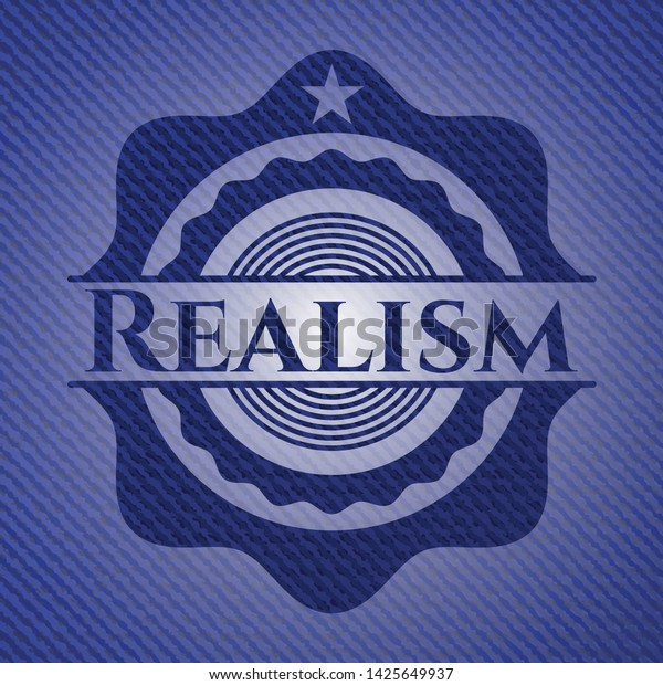 Realism Badge Jean Texture Vector Illustration Stock Vector (Royalty ...