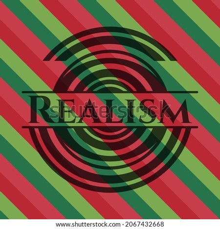 Realism christmas emblem background. Vector Illustration. Detailed. 