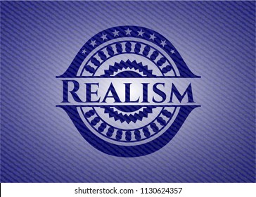 Realism emblem with jean background