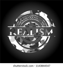 Realism on grey camouflage pattern