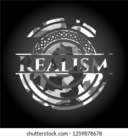 Realism on grey camouflaged pattern