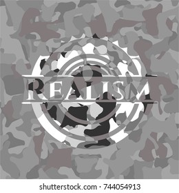 Realism on grey camouflaged texture