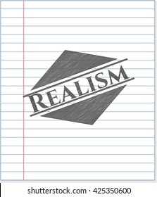 Realism pencil emblem
