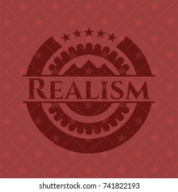 Realism retro red emblem