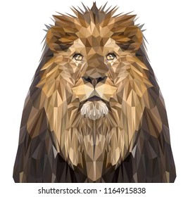 Realist Africa Lion King Polygon Vector