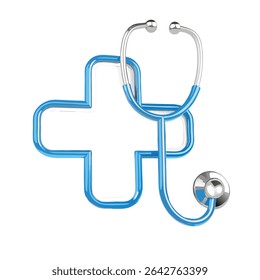 realist blue stethoscope isolated vector