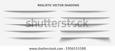 Realistic 10 multiple vector shadow effects with transparent background. 