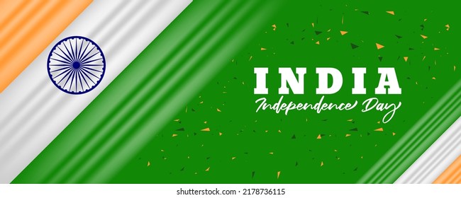 Realistic 15th august Indian independence day background design
