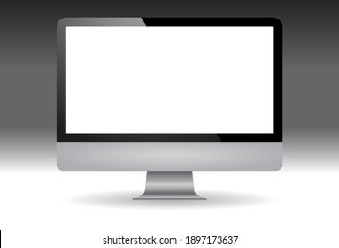 Realistic of 2020 new design thin frame Computer monitor, Eps 10 Vector template.