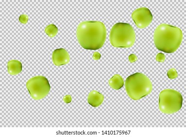 Realistic 3d apples. Detailed 3d Illustration Isolated On White. Design Element For Web Or Print Packaging. Vector Illustration. 