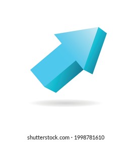 Realistic 3D arrow. Vector design element. Pointer arrow 3d vector illustration isolated on white background. Arrow icon for graphic design.