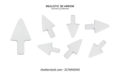 Realistic 3d arrow vector object illustration 