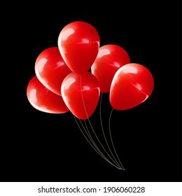 Realistischer 3D-Ballon-Hintergrund für Feier, Urlaub, Geburtstag, Promotion-Karte, Poster. Vektorgrafik