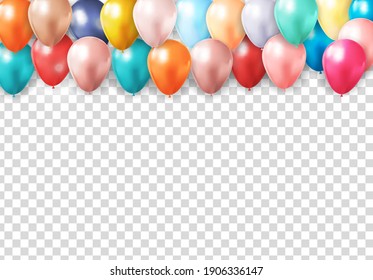 Realistic 3d balloon background for party, holiday, birthday, promotion card, poster. Vector Illustration