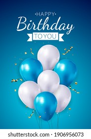 Realistic 3d balloon background for party, holiday, birthday, promotion card, poster. Vector Illustration