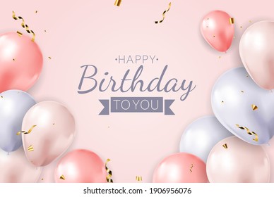 Realistic 3d balloon background for party, holiday, birthday, promotion card, poster. Vector Illustration
