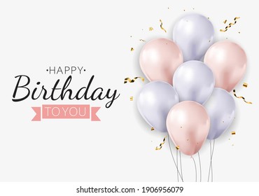 Realistic 3d balloon background for party, holiday, birthday, promotion card, poster. Vector Illustration