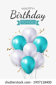 Realistic 3d balloon background for party, holiday, birthday, promotion card, poster. Vector Illustration