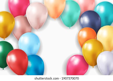 Realistischer 3D-Ballon-Hintergrund für Feier, Urlaub, Geburtstag, Promotion-Karte, Poster. Vektorgrafik