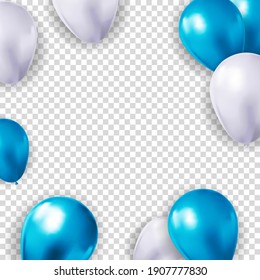 Realistic 3d balloon background for party, holiday, birthday, promotion card, poster. Vector Illustration