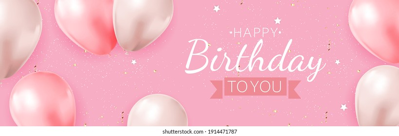 Realistic 3d balloon background for party, holiday, birthday, promotion card, poster. Vector Illustration