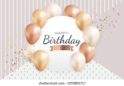 Realistic 3d balloon background for party, holiday, birthday, promotion card, poster. Vector Illustration EPS10