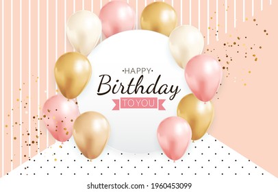 Realistic 3d balloon background for party, holiday, birthday, promotion card, poster. Vector Illustration EPS10