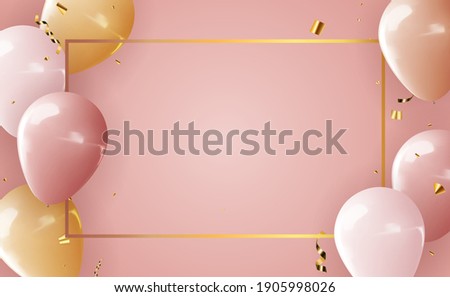 Realistic 3d balloon background for party, holiday, birthday, promotion card, poster. Vector Illustration
