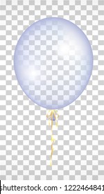 Realistic 3d Balloon Blue Transparent On Png Background. Element For Your Party Composition