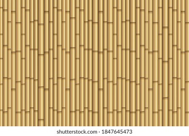 Realistic 3D bamboo texture background. Brown bamboo stick pattern background. Seamless Bamboo Background. Vintage bamboo wall seamless texture background. Vector illustration, eps10. 