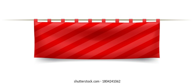 Realistic 3D Banner with Folds on White Background . Isolated Vector Elements