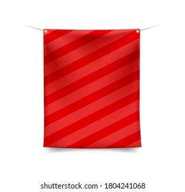Realistic 3D Banner with Folds on White Background . Isolated Vector Elements