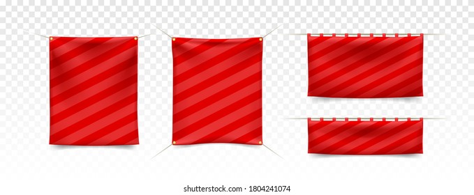 Realistic 3D Banner with Folds on White Background . Isolated Vector Elements
