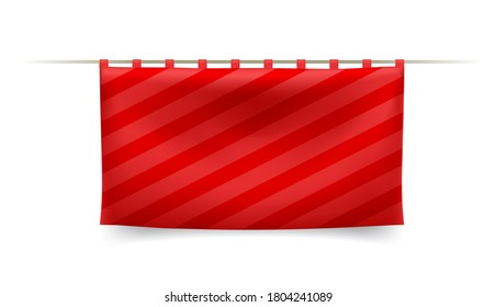 Realistic 3D Banner with Folds on White Background . Isolated Vector Elements