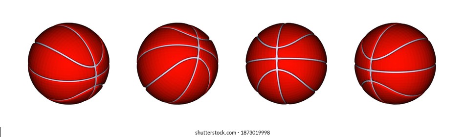 Realistic 3d basketball perspective view