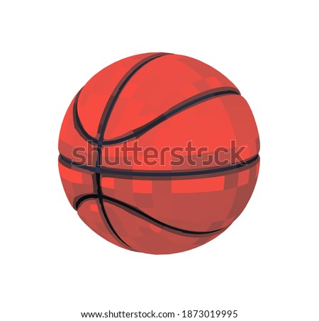Realistic 3d basketball perspective view