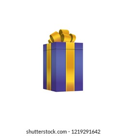 Realistic 3D Beautiful Gift box with colorful ribbons Wrap for Birthday or Christmas Celebration in White Background. Editable Vector Illustration.