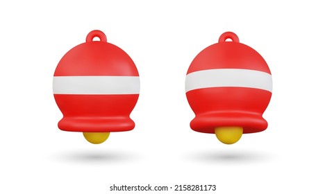 Realistic 3d bell vector icon illustration