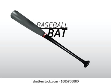 Realistic 3d black baseball bat in vector
