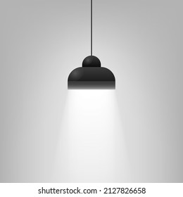 Realistic 3D of black ceiling lighting lamps. Vector illustration.