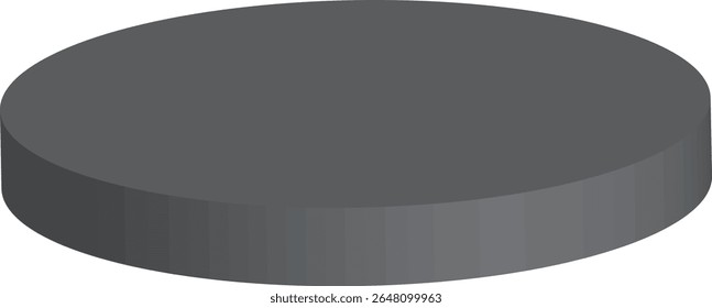 Realistic 3D black hockey puck isolated on white background, high-resolution vector illustration. Perfect for sports design, logo, or game concept. Clean, simple, professional style.