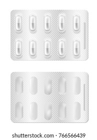 Realistic 3d blister pills.