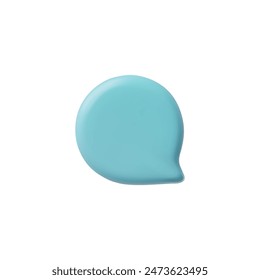 Realistic 3D blue speech bubble on a white background, perfect for notifications or messaging on forums or chat. Vector icon design for clear dialogue and sms.