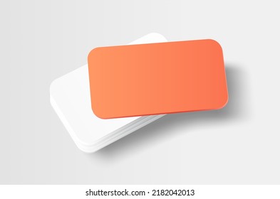 Realistic 3D Business Card Stack Blank Colored Mockup Template Business Object