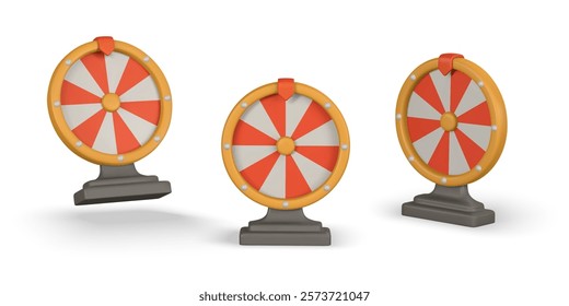 Realistic 3d casino game concept. Wheel of fortune. Gambling concept. Vector illustration.