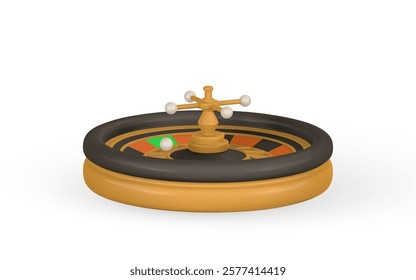Realistic 3d casino game concept. Roulette wheel. Gambling concept. Vector illustration.