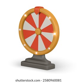 Realistic 3d casino game concept. Wheel of fortune. Gambling concept. Vector illustration.