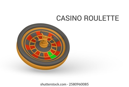 Realistic 3d casino game concept. Roulette wheel. Gambling concept. Vector illustration.