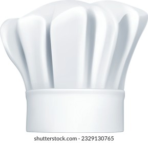 Realistic 3d chef's hat and baker's hat. Isolated on white background. Vector EPS-10